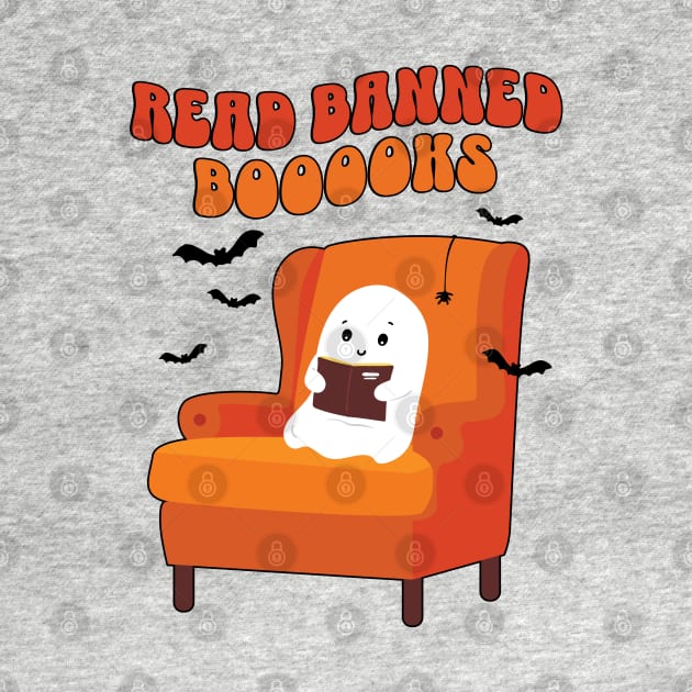 Read Banned Books Cute Kawaii Halloween Ghost by PUFFYP